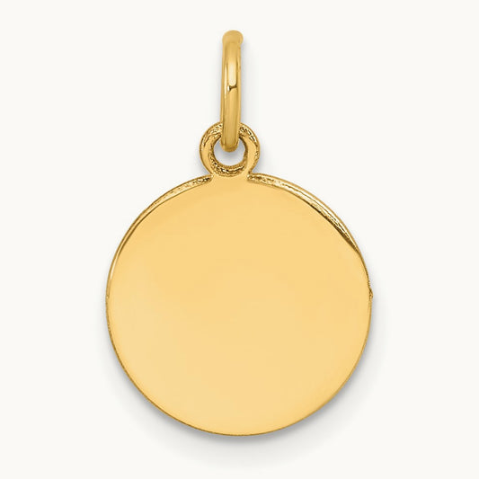 Round Disc Charm, 14K