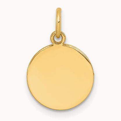 Round Disc Charm, 14K