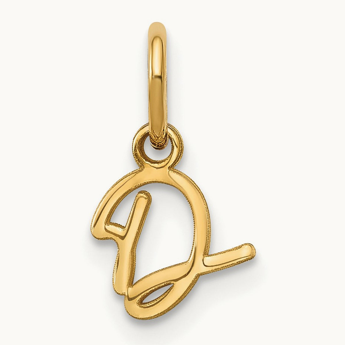 Upper case Initial Charm — 14K Yellow Gold, D