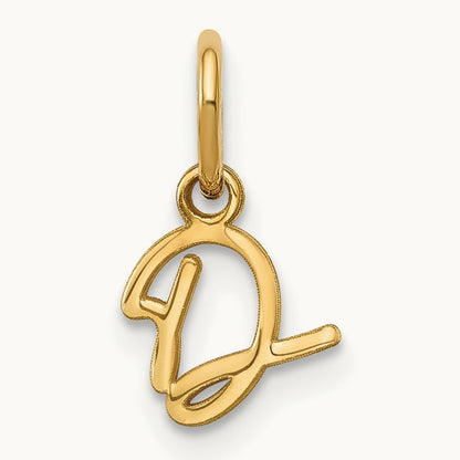 Upper case Initial Charm — 14K Yellow Gold, D