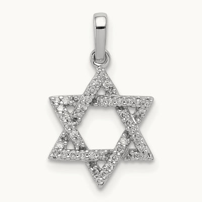 Diamond Star of David Pendant, 14K White Gold