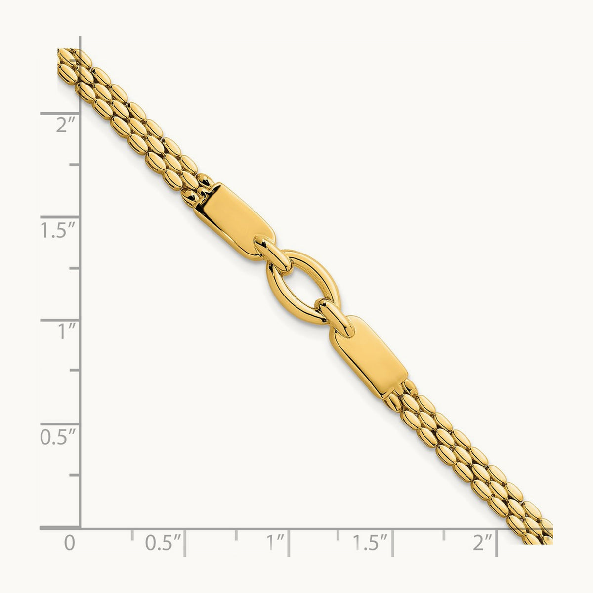 Polished Fancy Link 7.5in Bracelet, 14K