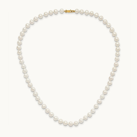 5- FW Cultured Pearl 5in Bracelet, 14in Necklace & Earring Set, 6mm, 14K