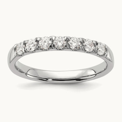 Scalloped Shared-Prong 7 Stone Band — 1/2 ct, 7