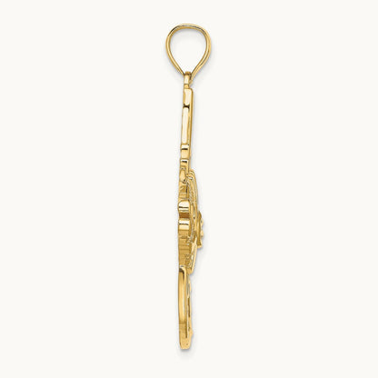Textured LARGE ANGELFISH Charm, 14K
