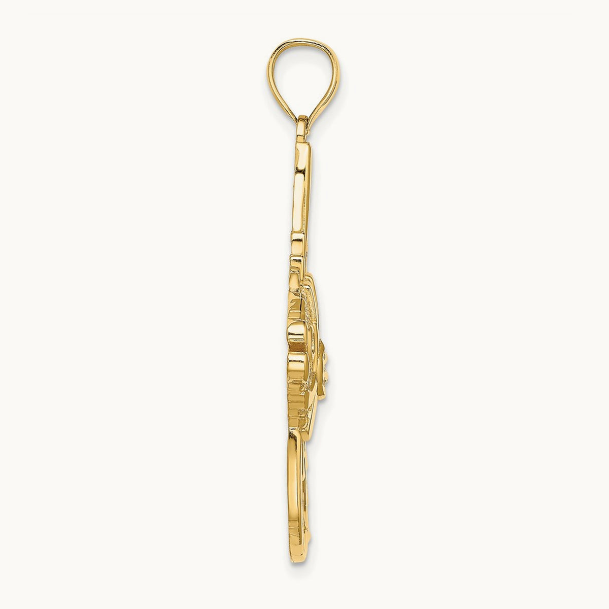 Textured LARGE ANGELFISH Charm, 14K