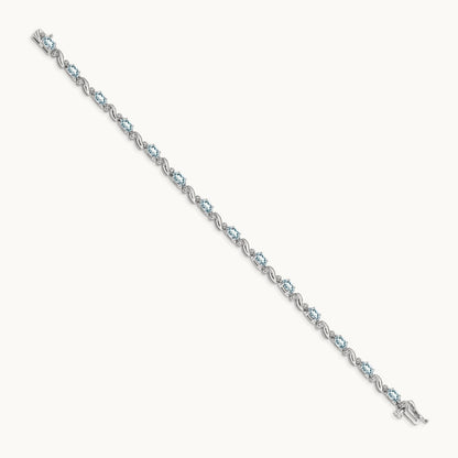 Diamond and Aquamarine Bracelet — 7mm