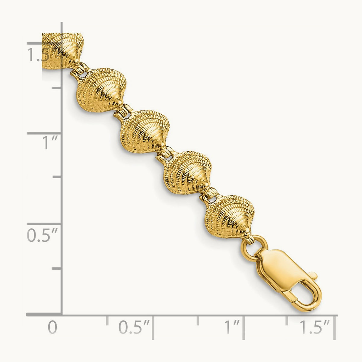 Clam Shell Bracelet, 14K