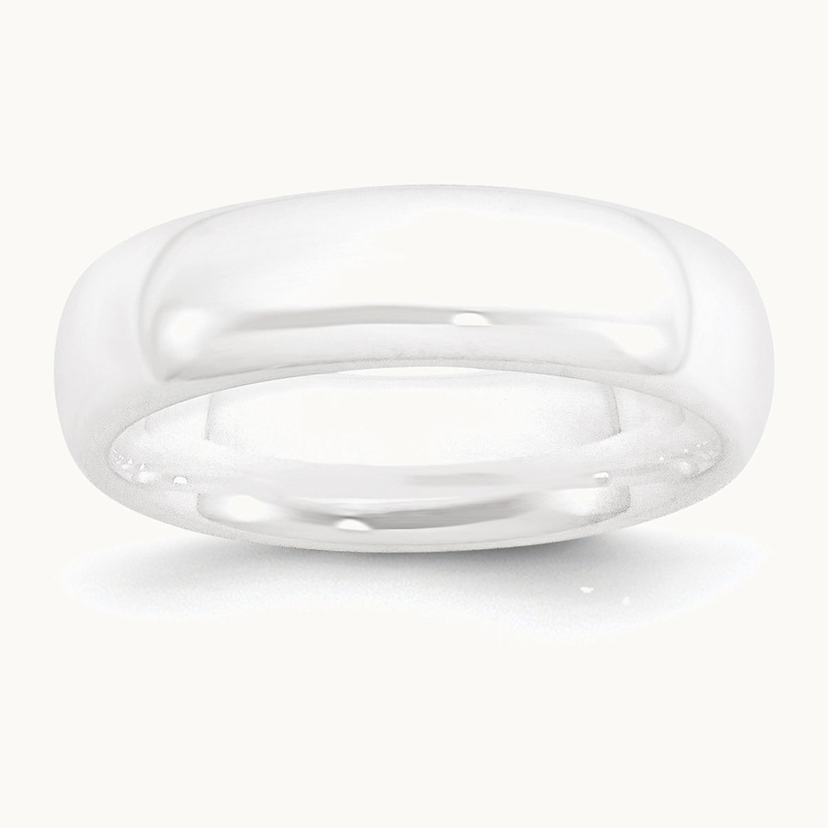 Chisel Ceramic White 6mm Polished Band