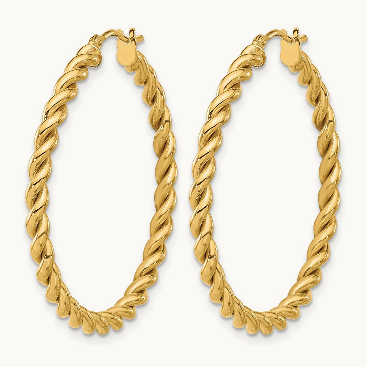 Polished Twist Hoop Earrings — Leslie's — 35mm