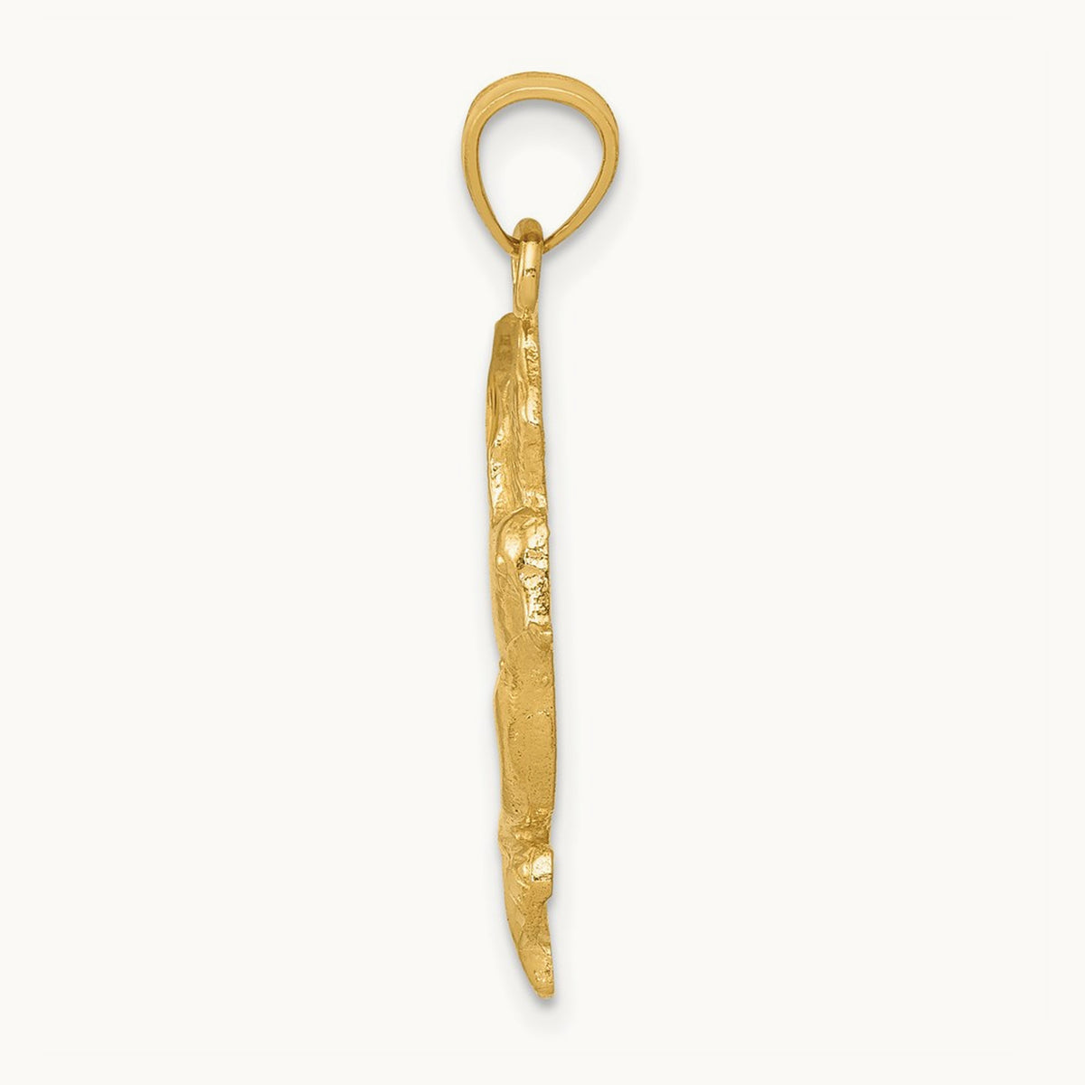 Polished Hummingbird w/Flower Pendant, 14K