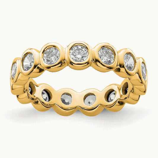 Polished Bezel Set Diamond Eternity Band, 1.00 ct tw — 14K Yellow Gold