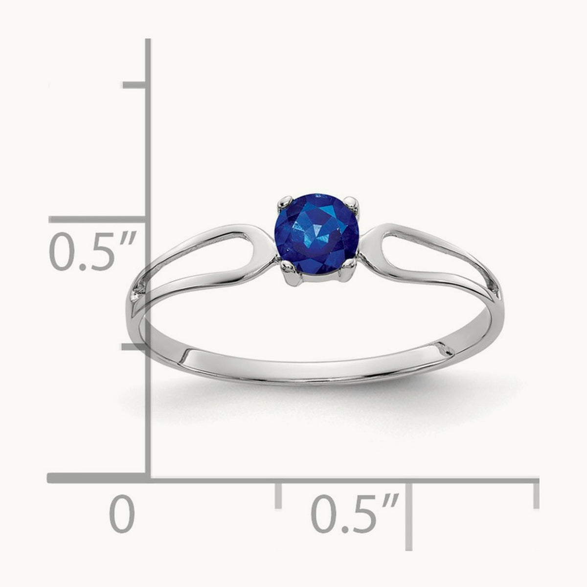 Sapphire ring, 4mm, 14K White Gold