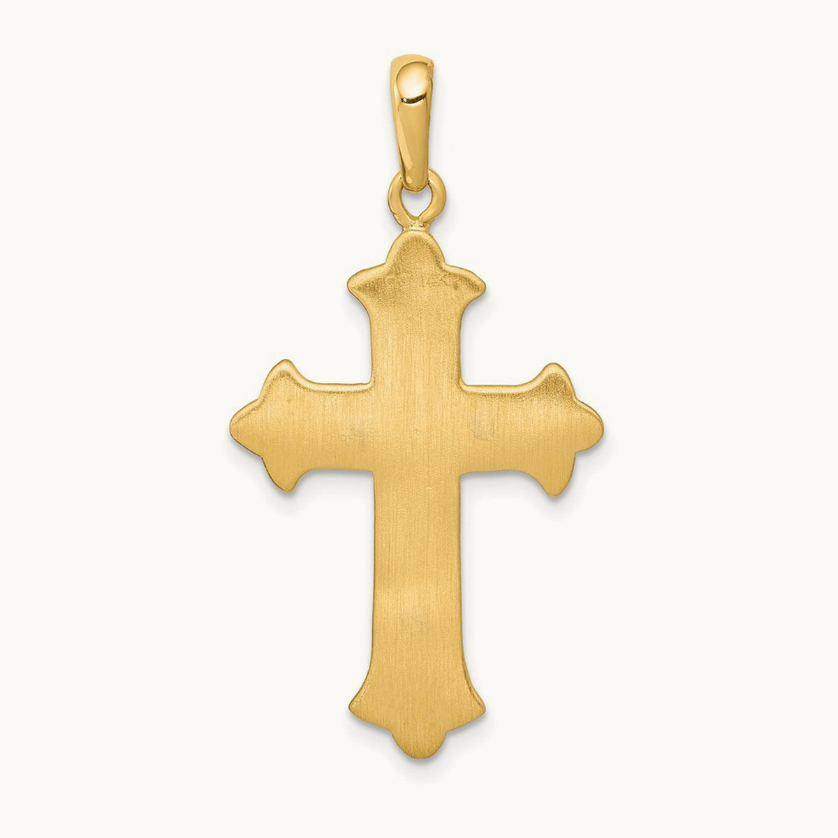 Fleur De Lis Cross Pendant, 14K Two-tone