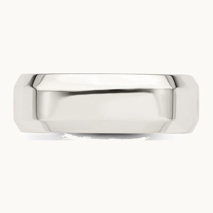 Sterling Silver 7mm Beveled Edge Band