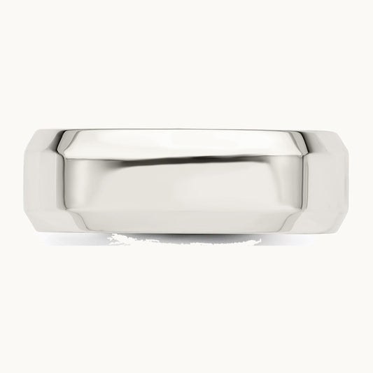 Sterling Silver 7mm Beveled Edge Band