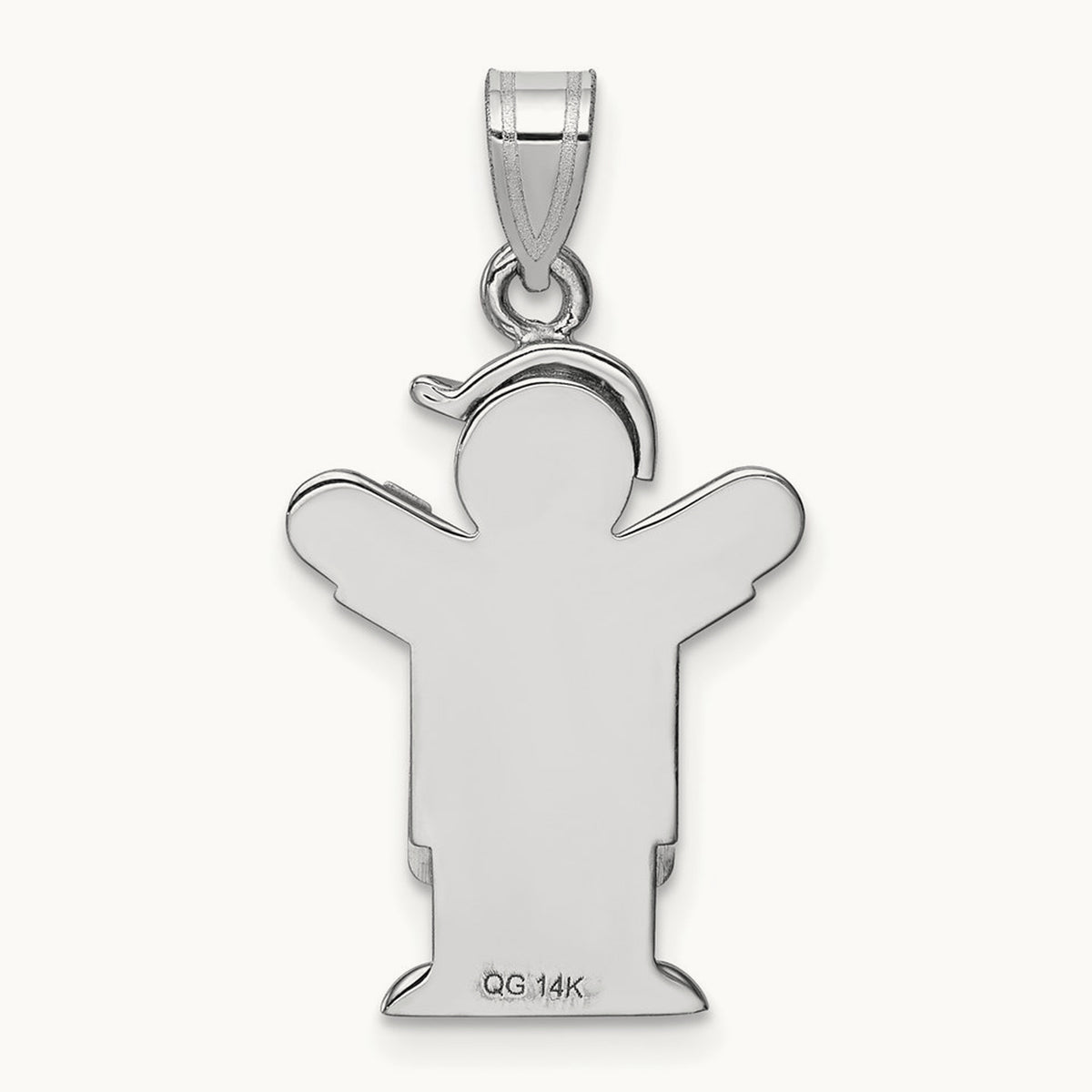 AA Diamond Kid Pendant, 14K White Gold