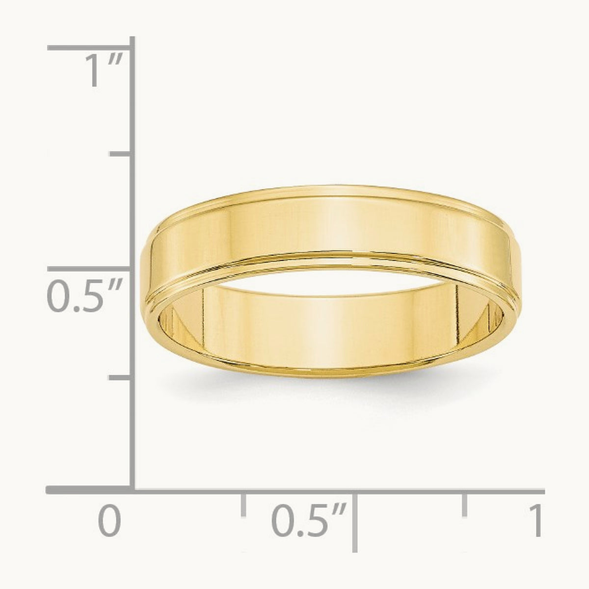 Flat with Step Edge Band, 5mm, 10K Yellow Gold