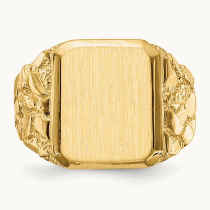 Open Back Mens Signet Ring — photo set