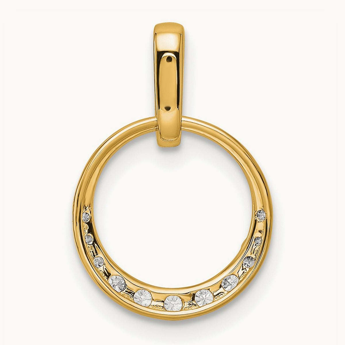 Circle Diamond Pendant — 14K Yellow Gold