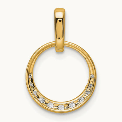 Circle Diamond Pendant — 14K Yellow Gold