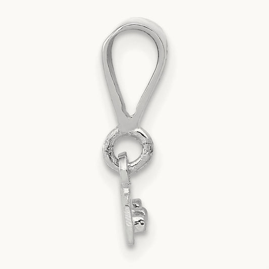 Medium Polished Top Charm, 14K White Gold
