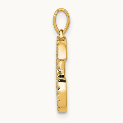 Diamond Letter G Initial Pendant, 14K