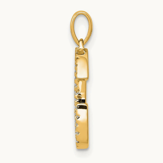 Diamond Letter G Initial Pendant, 14K