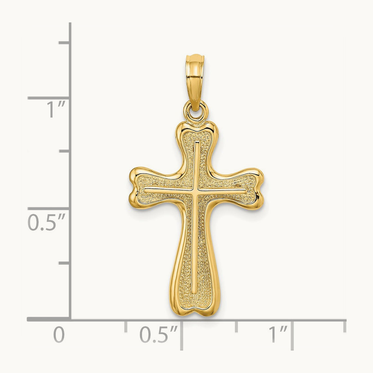 Cross w/ Heart Shaped Ends Charm, 14K