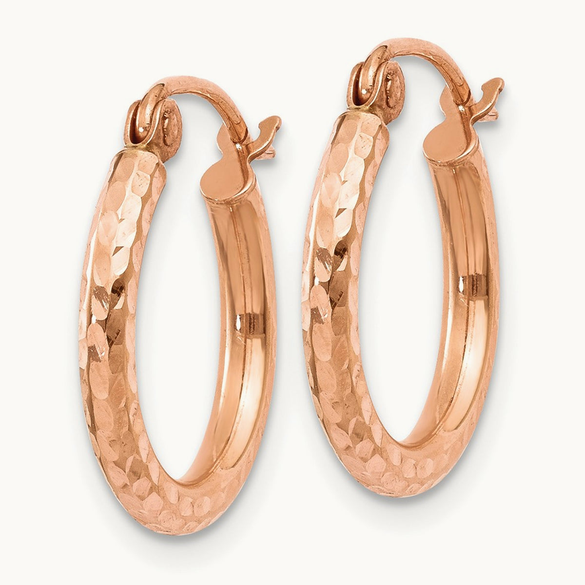 Lightweight Diamond-cut Hoop Earrings — 15mm
