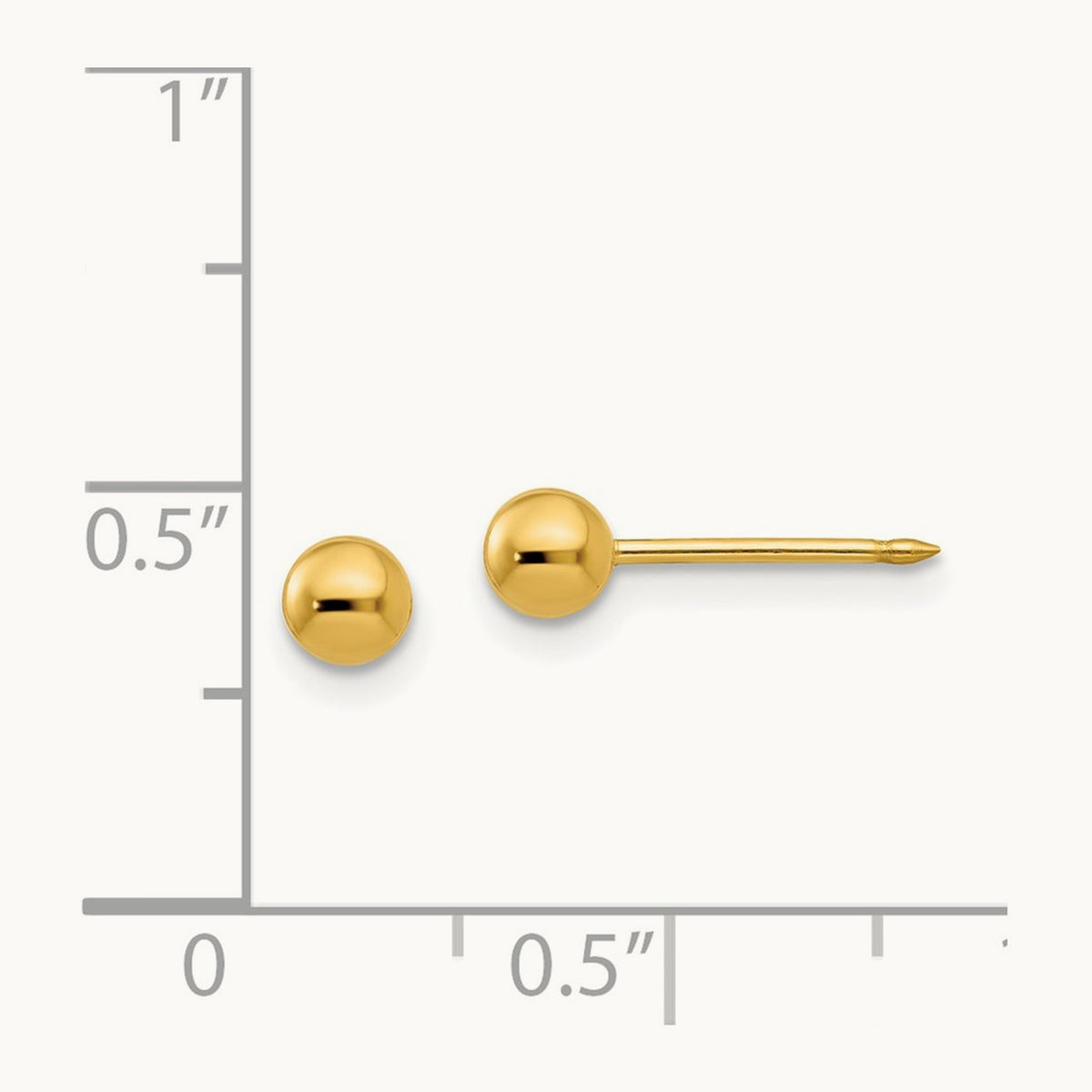 Inverness Ball Post Earrings — 14K Yellow Gold, 4mm