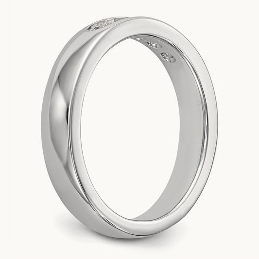 5-Stone Diamond Channel Band, 14K White Gold