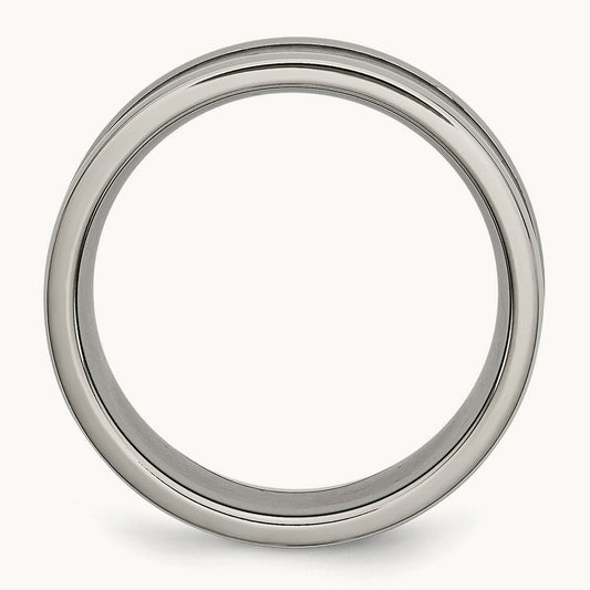 Polished w/Black Carbon Fiber Inlay Band, 8mm, Titanium