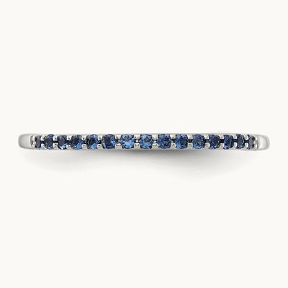Blue Sapphire Band, 14K White Gold