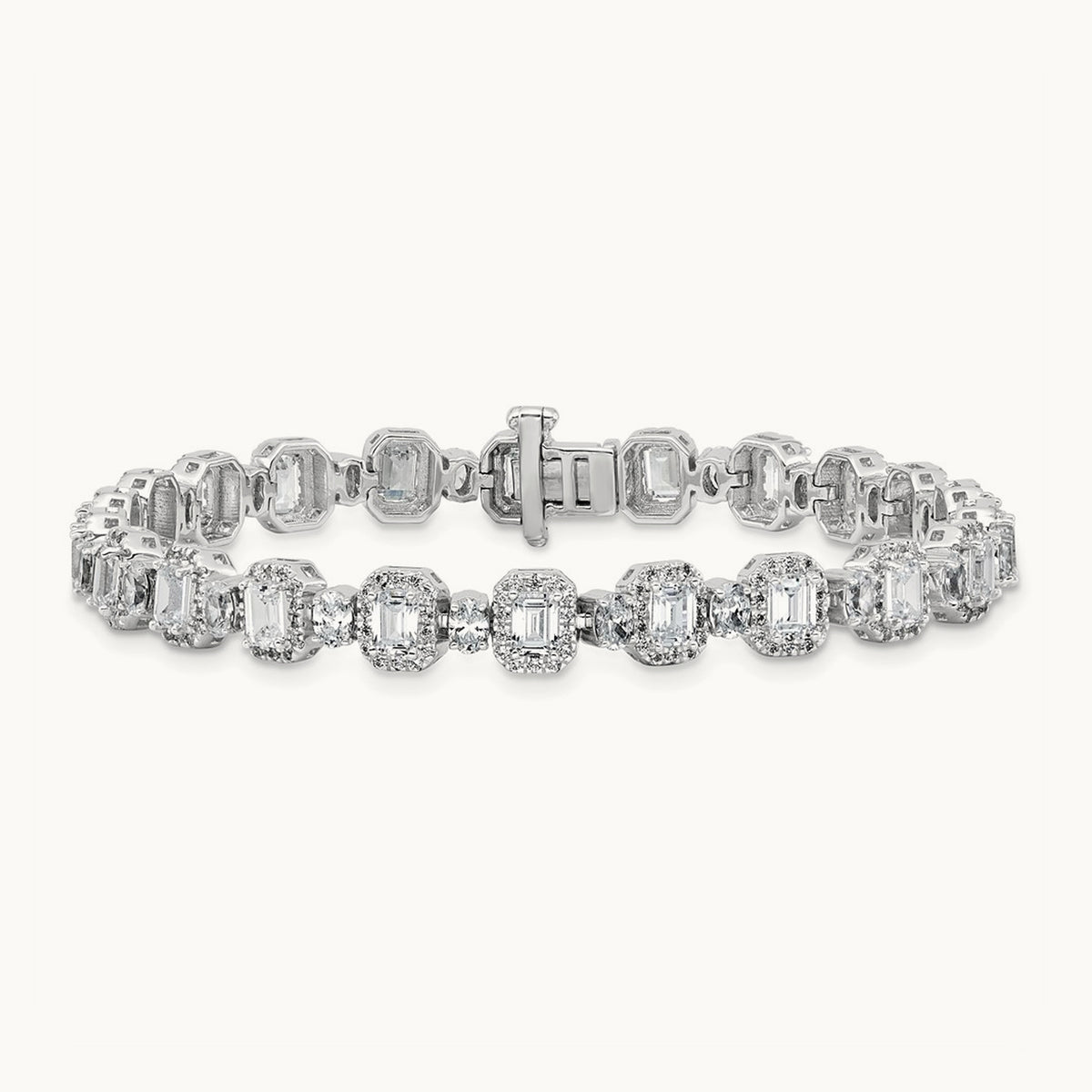 Fashion Tennis Bracelet, 8.00 ct tw Lab-Grown Diamond — 14K White Gold