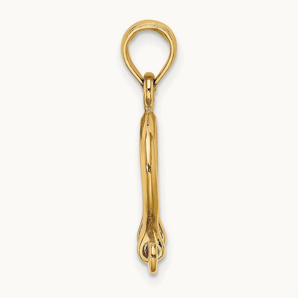 3-D Small Shackle Link Screw Charm — 14K Yellow Gold