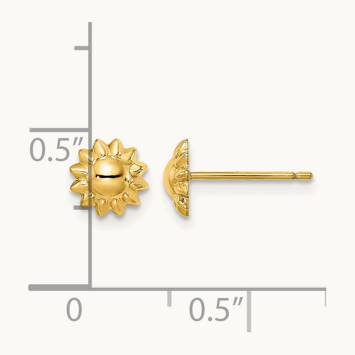 Madi K Sunflower Post Earrings, 14K