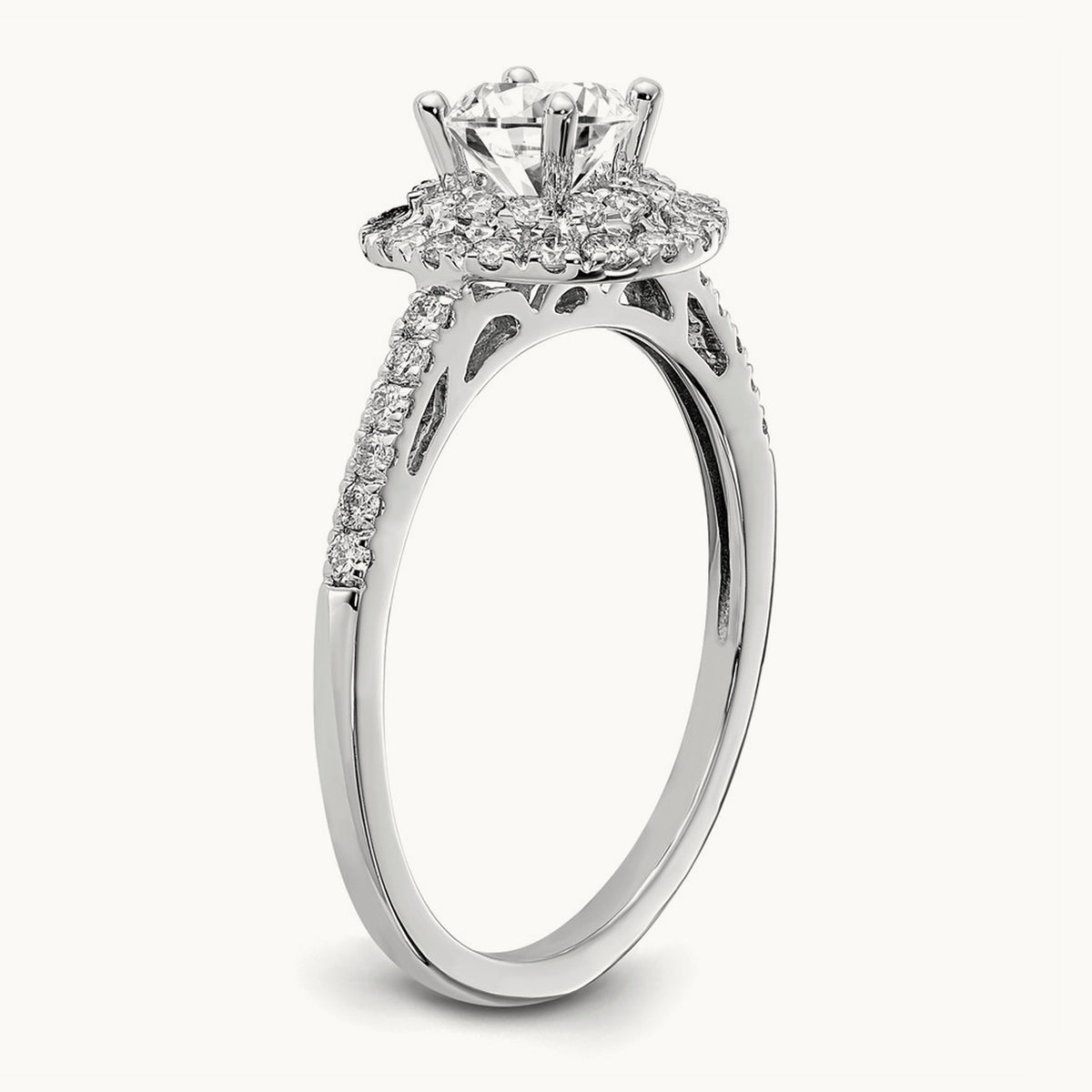 Double Halo Engagement Ring, 1.00 ct tw Lab-Grown Diamond