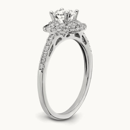 Double Halo Engagement Ring, 1.00 ct tw Lab-Grown Diamond