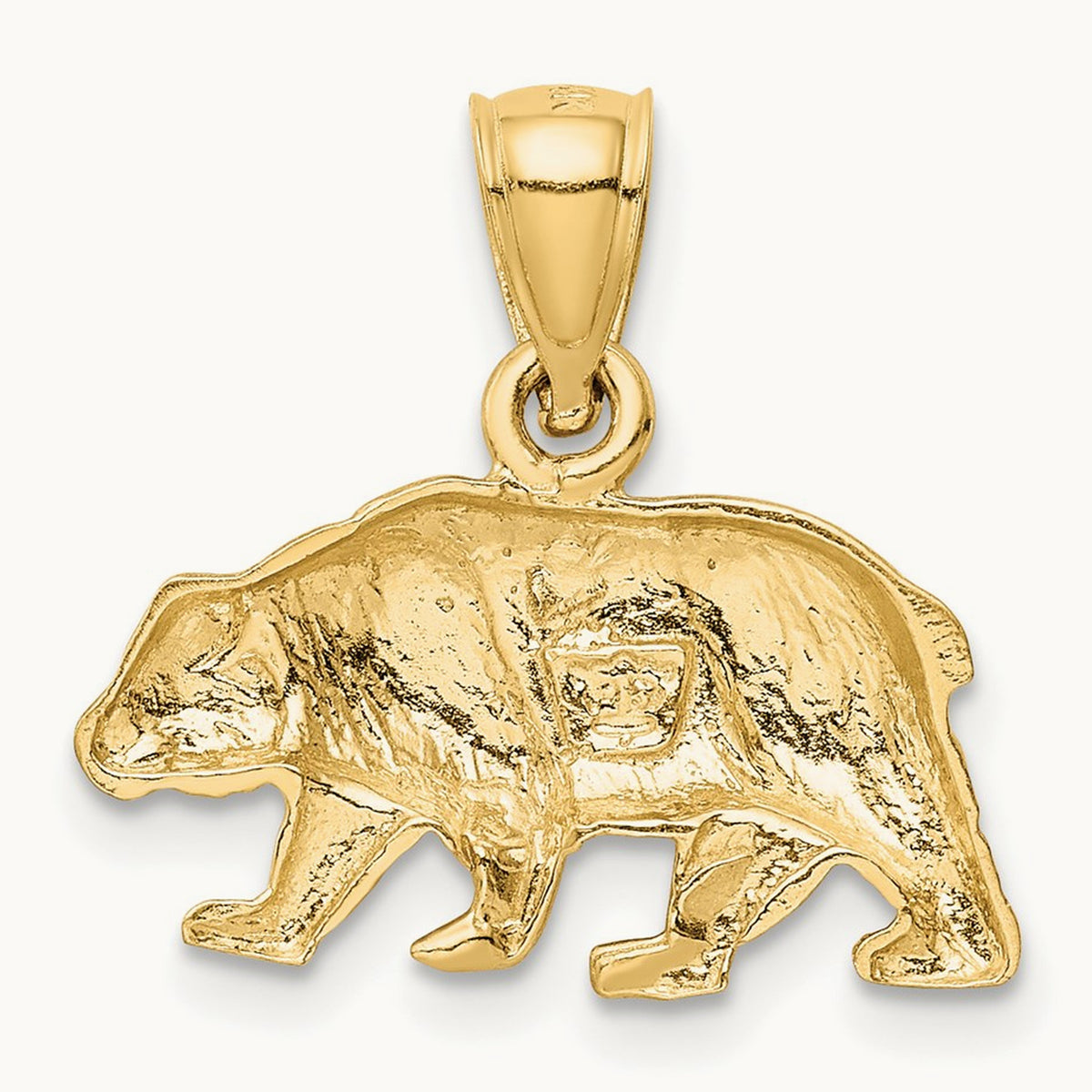 Diamond-cut Bear Pendant — 17mm