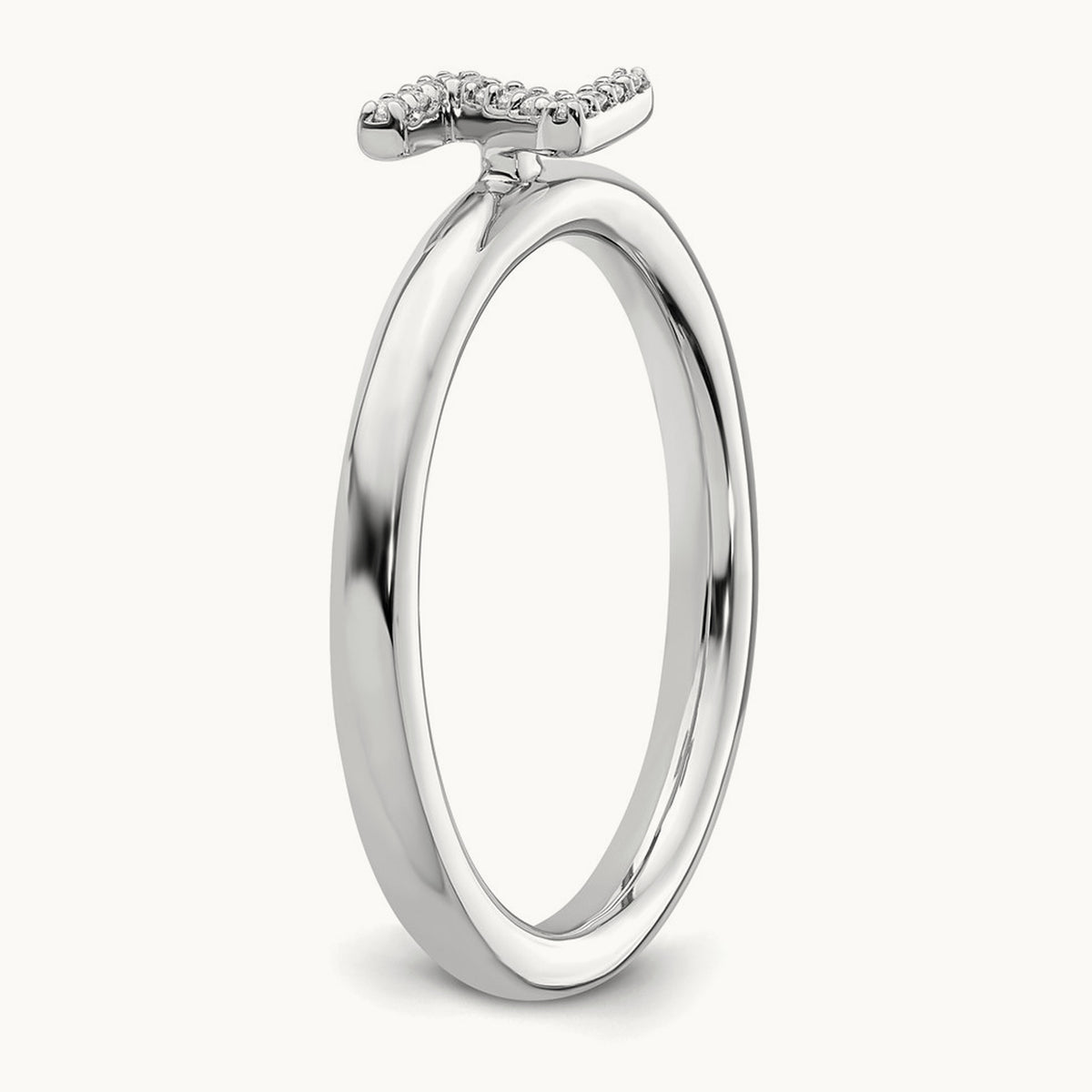 Stackable Diamond Ring — 14K White Gold, Z