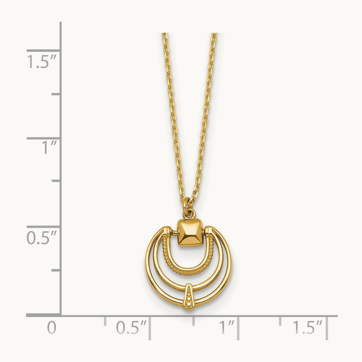 Polished and Textured 17 in Necklace, 14K