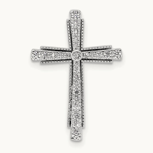 Cross Chain Slide, 0.25 ct tw Lab-Grown Diamond
