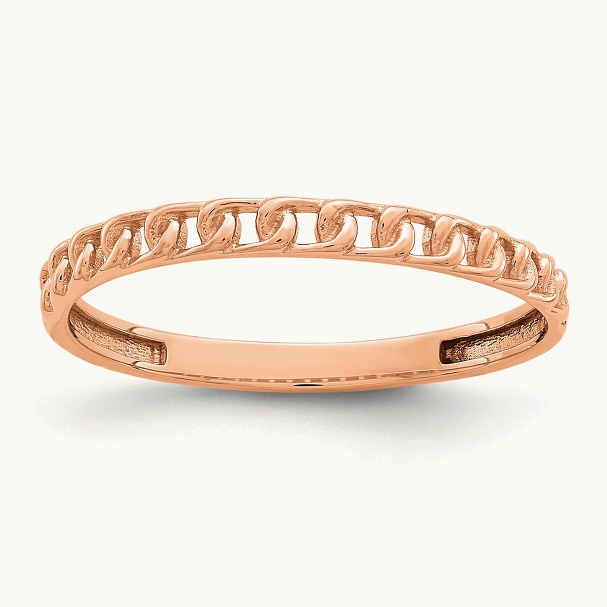 Link Design Ring — 14K Rose Gold, 7