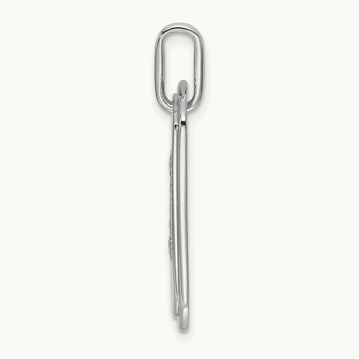 Diamond Dog Tag Charm — 14K White Gold, W