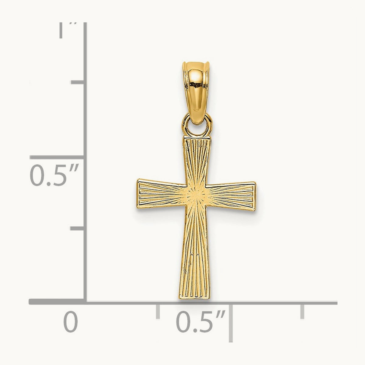Small Textured Cross Charm, 14K