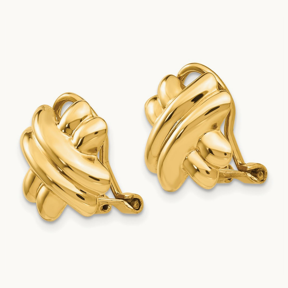 Non-pierced X Earrings, 14K