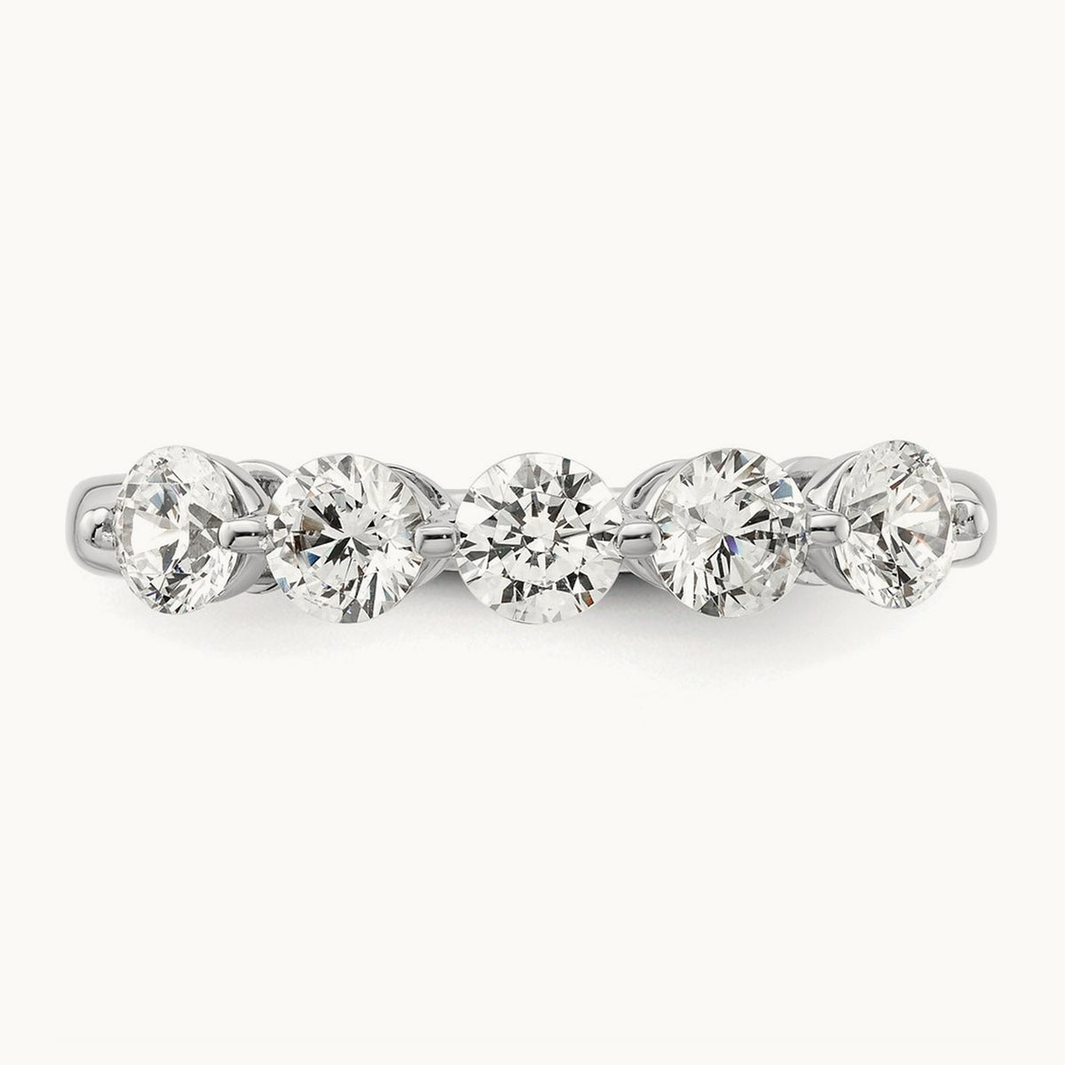 5-Stone Diamond Band, 14K White Gold