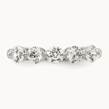 5-Stone Diamond Band, 14K White Gold