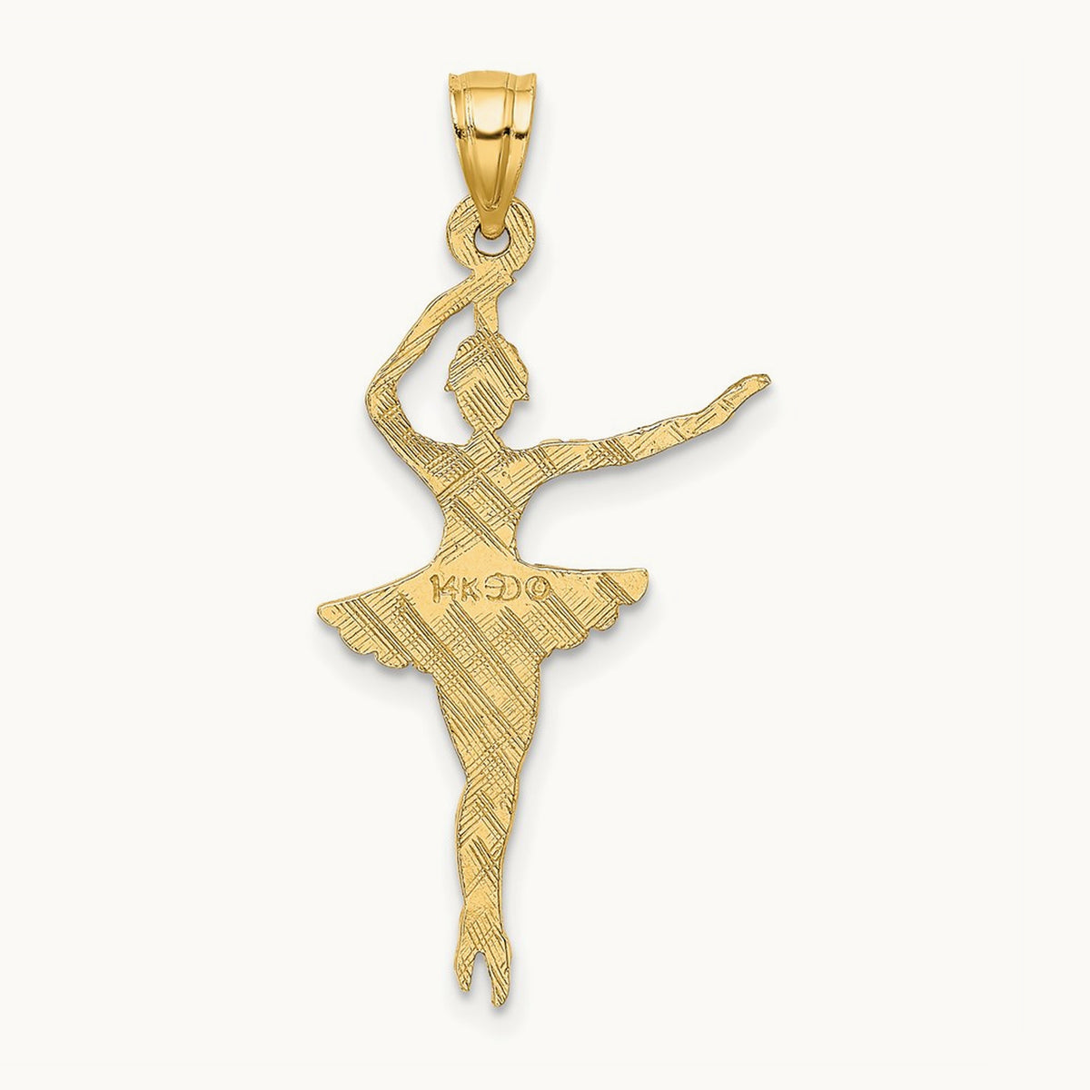 Satin Polished Ballerina Charm, 14K